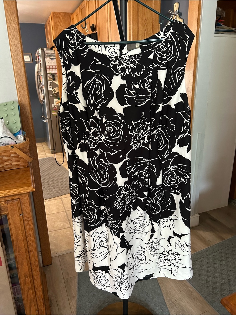 Taylor Swift Black and White Floral Wedding Dress